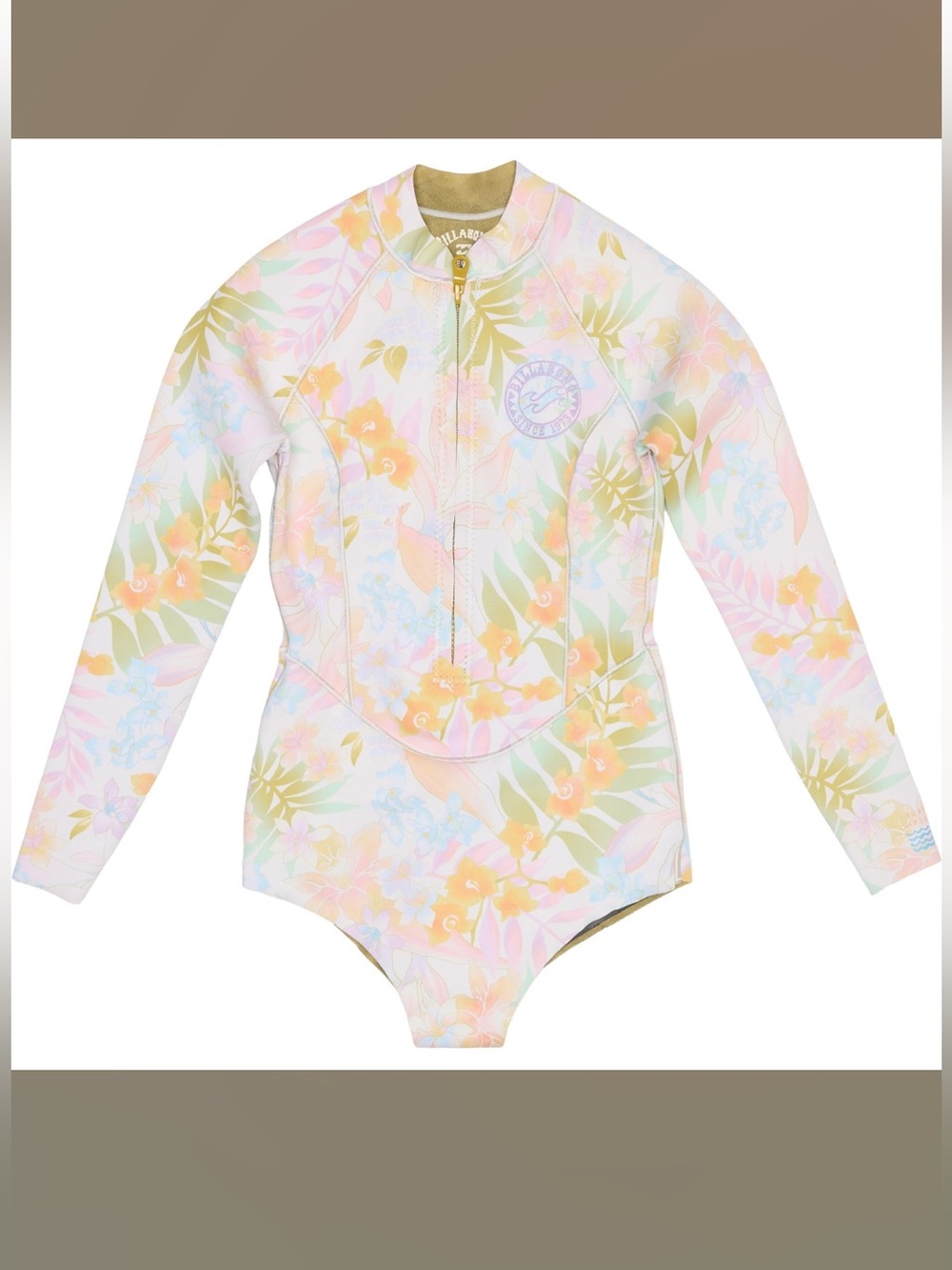 Billabong Salty Dayz Natural Chest Zip Spring Wetsuit - 2, 2 mm, Long Sleeve